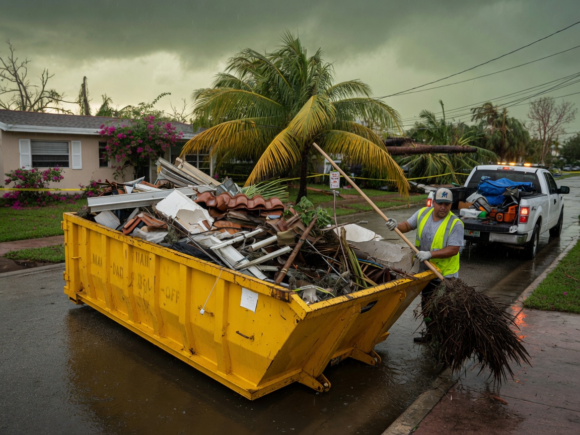 Handling Storm Debris With A Dumpster In Miami During Hurricane Season